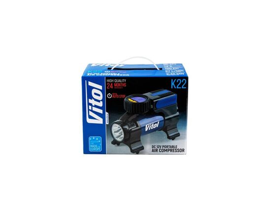 Автомобильный компрессор VITOL K-22 100psi/14Amp/37л (K-22), изображение 7