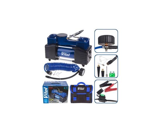 Автомобильный компрессор VITOL K-72 150psi/25Amp /90л (K-72), изображение 2