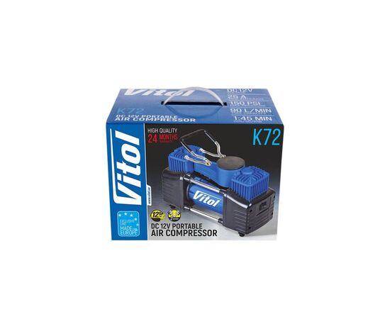 Автомобильный компрессор VITOL K-72 150psi/25Amp /90л (K-72), изображение 7