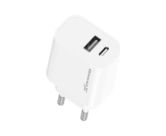 Зарядное устройство Grand-X 1xUSB-C + 1xUSB 21W OCP white (CH-21W), изображение 3