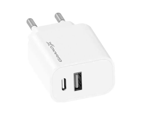 Зарядное устройство Grand-X 1xUSB-C + 1xUSB 21W OCP white (CH-21W), изображение 4