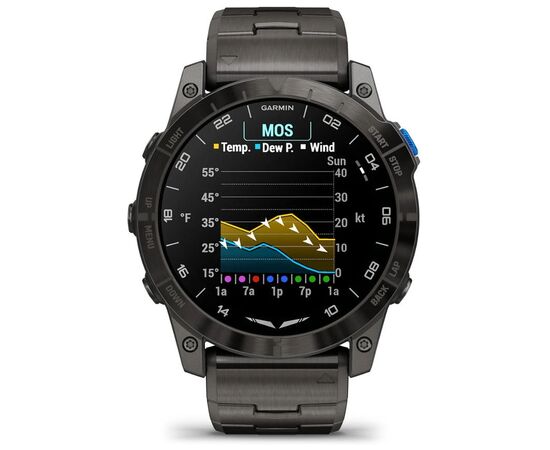 Смарт-часы Garmin D2 Mach 2, 47mm, Saph, Bare Ti/Blk w/LthrBd, GPS (010-02904-31), изображение 11
