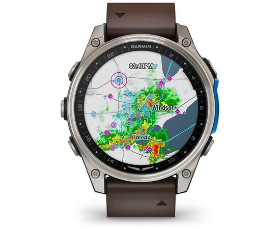 Смарт-часы Garmin D2 Mach 2, 47mm, Saph, Bare Ti/Blk w/LthrBd, GPS (010-02904-31), изображение 2