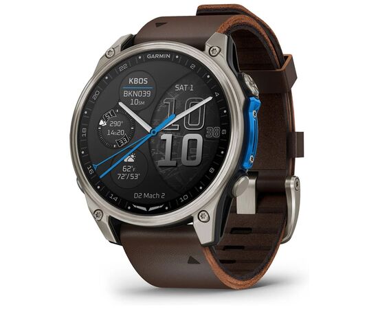 Смарт-часы Garmin D2 Mach 2, 47mm, Saph, Bare Ti/Blk w/LthrBd, GPS (010-02904-31)