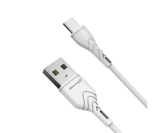 Дата кабель USB 2.0 AM to USB-C 2.0m 2.4A white Grand-X (PC-02W), изображение 2