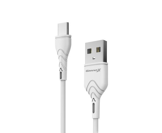 Дата кабель USB 2.0 AM to USB-C 2.0m 2.4A white Grand-X (PC-02W)