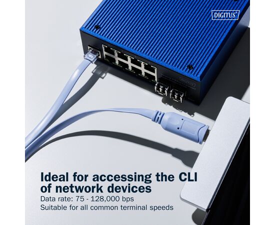 Дата кабель USB AM to RJ45 Ethernet 1.8m FT232RNL black Digitus (DA-70173), зображення 2