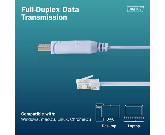 Дата кабель USB AM to RJ45 Ethernet 1.8m FT232RNL black Digitus (DA-70173), зображення 5