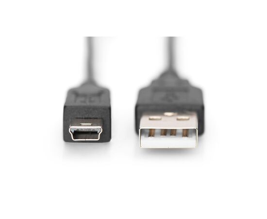 Дата кабель USB 2.0 AM to Mini 5P 3.0m black Digitus (AK-300130-030-S), изображение 5
