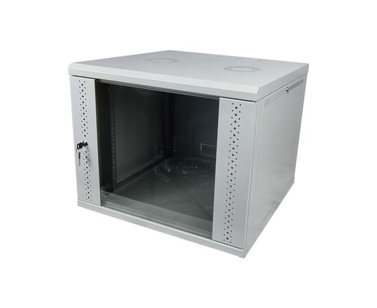 Шкаф настенный Eserver 9U 19" 600х600х503 (Ш*Г*В), сктекло, серая (ES-Е960G)