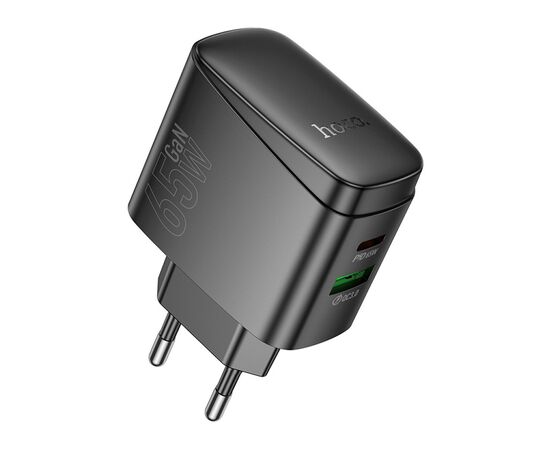 Зарядное устройство HOCO CS63A Bright 1xUSB-C PD65W + 1xUSB QC3.0 Black (6942007638470)