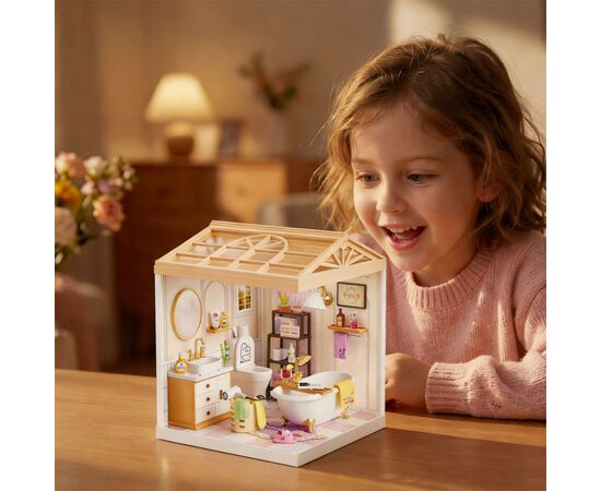 Конструктор Mini House румбокс серии Интерьер – Ванная комната (свет) (8009), изображение 8
