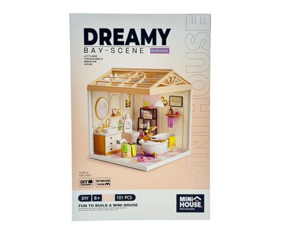 Конструктор Mini House румбокс серии Интерьер – Ванная комната (свет) (8009)