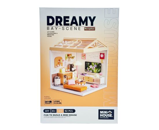 Конструктор Mini House румбокс серії Інтер'єр – Вітальня (світло) (8006)