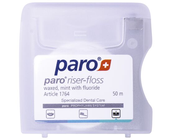 Зубная нить Paro Swiss riser-floss вощеная с мятой и фторидом 50 м (7610458017647)