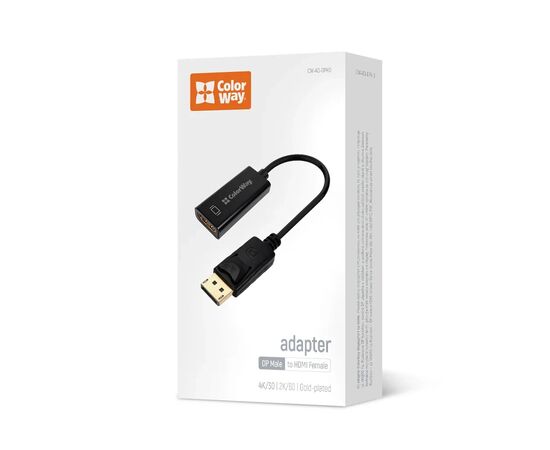 Перехідник HDMI F to DisplayPort M 4K30Hz black ColorWay (CW-AD-DPHD), зображення 5