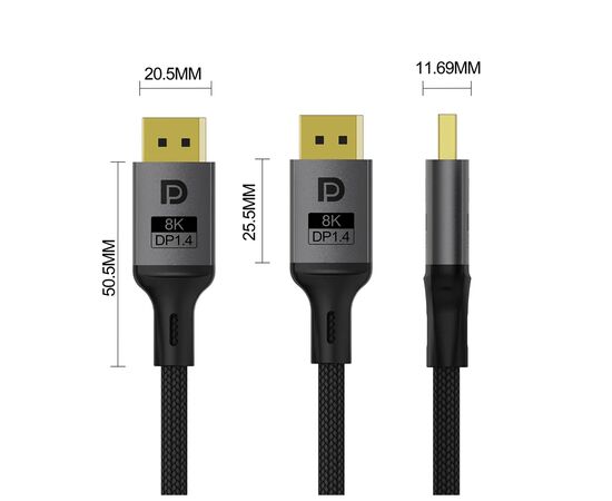 Кабель мультимедийный DisplayPort M to DisplayPort M 1.5m V1.4 8K black ColorWay (CW-CBDP093-BK), изображение 3