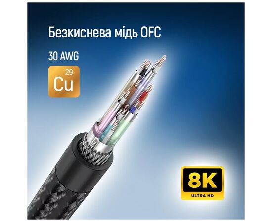 Кабель мультимедийный DisplayPort M to DisplayPort M 3.0m V1.4 8K black ColorWay (CW-CBDP094-BK), изображение 12