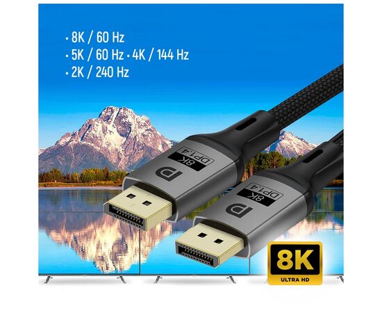 Кабель мультимедийный DisplayPort M to DisplayPort M 3.0m V1.4 8K black ColorWay (CW-CBDP094-BK), изображение 7