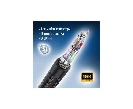 Кабель мультимедійний DisplayPort M to DisplayPort M 1.5m V2.1 16K black ColorWay (CW-CBDP091-BK), зображення 12