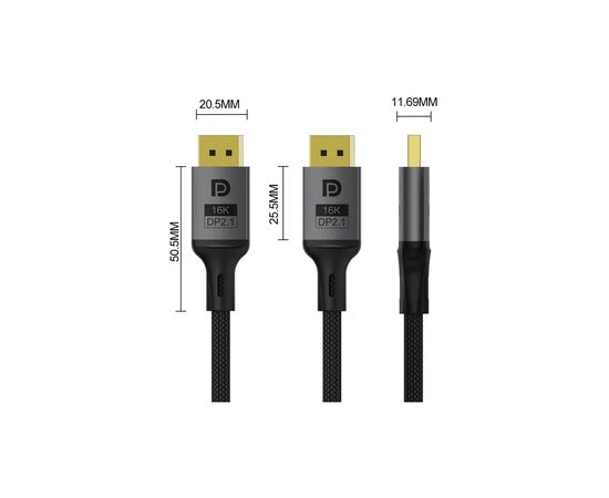 Кабель мультимедійний DisplayPort M to DisplayPort M 1.5m V2.1 16K black ColorWay (CW-CBDP091-BK), зображення 3