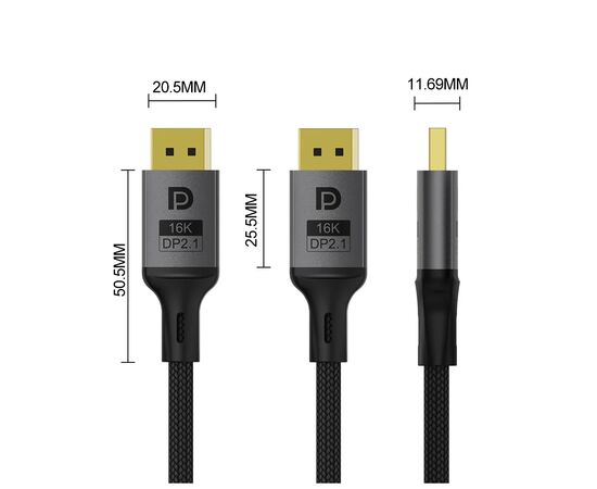 Кабель мультимедійний DisplayPort M to DisplayPort M 3.0m V2.1 16K black ColorWay (CW-CBDP092-BK), зображення 3