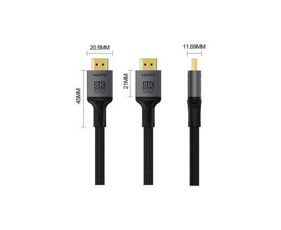 Кабель мультимедийный HDMI M to HDMI M 2.0m V2.1 8K black ColorWay (CW-CBHD088-BK), изображение 4