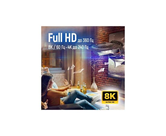 Кабель мультимедийный HDMI M to HDMI M 2.0m V2.1 8K black ColorWay (CW-CBHD088-BK), изображение 7