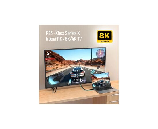 Кабель мультимедійний HDMI M to HDMI M 3.0m V2.1 8K black ColorWay (CW-CBHD089-BK), зображення 8