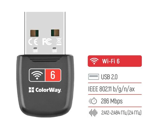 Мережева карта Wi-Fi ColorWay CW-AD-W1, зображення 6