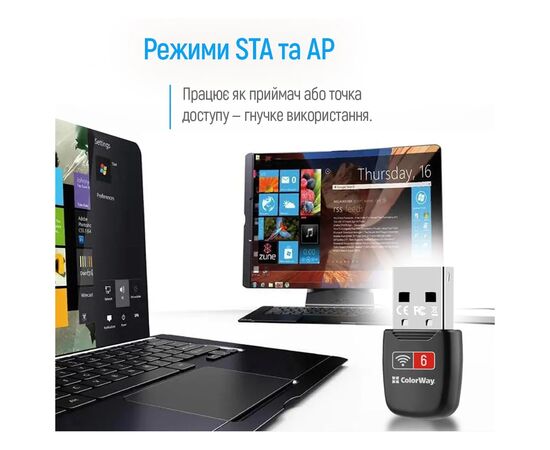 Мережева карта Wi-Fi ColorWay CW-AD-W1, зображення 9
