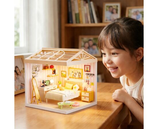 Конструктор Mini House румбокс серії Інтер'єр – Спальня (світло) (8004), зображення 9