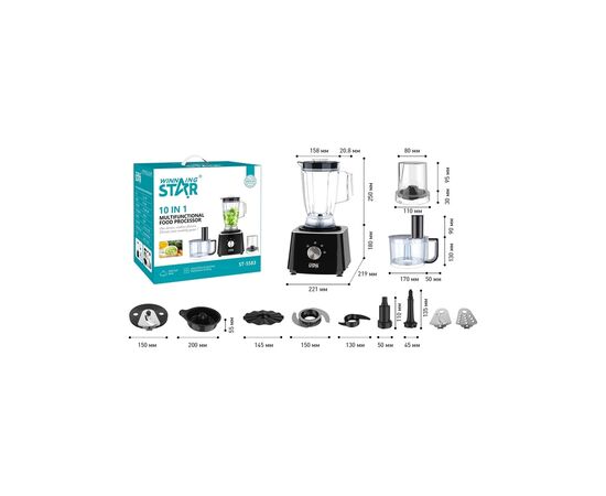 Кухонный комбайн WINNINGSTAR ST-5583 Black, изображение 2
