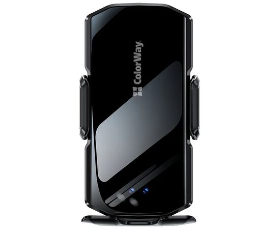 Универсальный автодержатель ColorWay FlameGrip, автозажим, Wireless Charger 15W Black (CW-CHAW070Q-BK), изображение 2