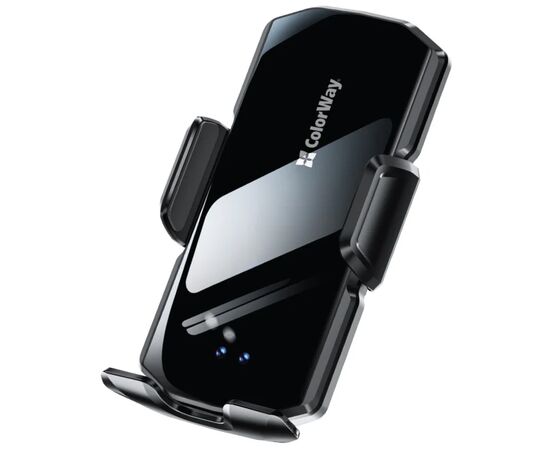 Универсальный автодержатель ColorWay FlameGrip, автозажим, Wireless Charger 15W Black (CW-CHAW070Q-BK)