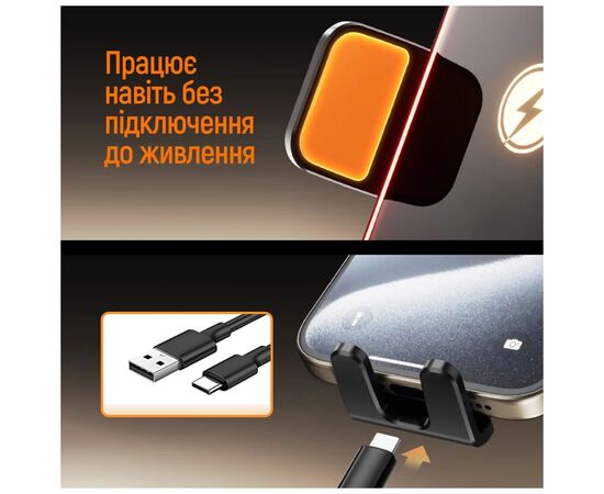 Універсальний автотримач ColorWay Ultra-mini. автозажим, Wireless Charger 15W Black (CW-CHAW069Q-BK), зображення 10
