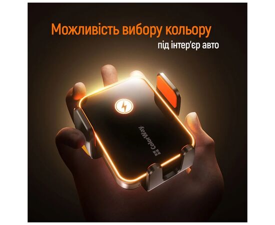 Універсальний автотримач ColorWay Ultra-mini. автозажим, Wireless Charger 15W Black (CW-CHAW069Q-BK), зображення 11