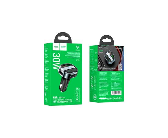 FM модулятор HOCO E70, Black, Box, изображение 4
