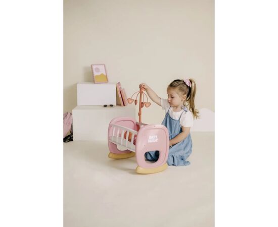 Игровой набор Smoby Колыбель Беби Ньорс. Терракотовая пудра с мобилем, 18 мес (7600220390), изображение 5