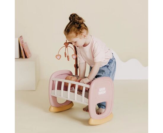 Игровой набор Smoby Колыбель Беби Ньорс. Терракотовая пудра с мобилем, 18 мес (7600220390), изображение 7
