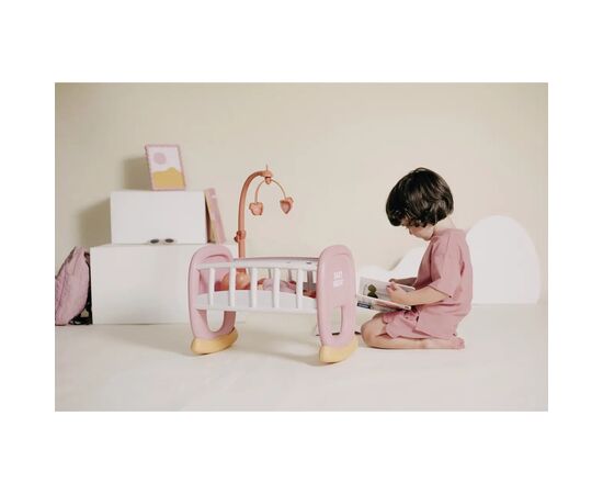 Игровой набор Smoby Колыбель Беби Ньорс. Терракотовая пудра с мобилем, 18 мес (7600220390), изображение 8