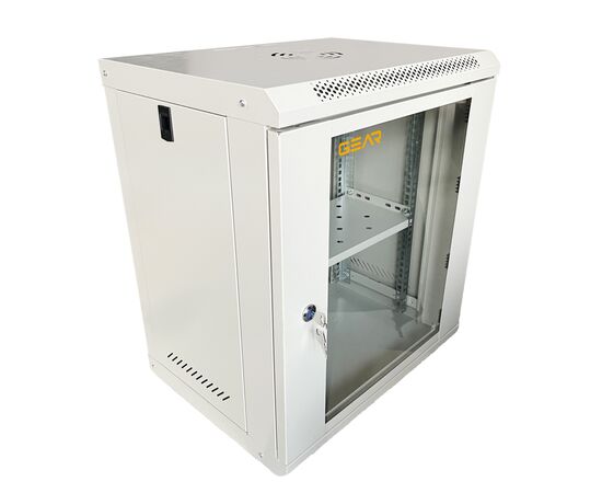 Шкаф настенный GEAR 12U 19" 530x400x600 мм, + полка 19", grey (GWMSN-12U-530-400G), изображение 2