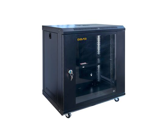 Шкаф настенный GEAR 15U 19" 600x600x750 мм, + полка 19", black (GWMSN-15U-600-600), изображение 3