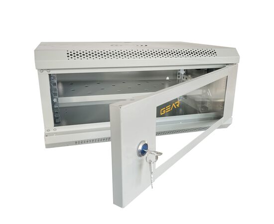 Шкаф настенный GEAR 4U 19" 600x450x280 мм, + полка 19", grey (GWMSN-4U-600-450G), изображение 5