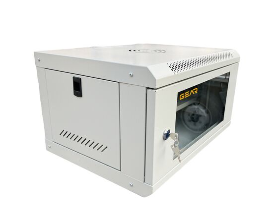 Шкаф настенный GEAR 6U 19" 600x450x350 мм, + полка 19", grey (GWMSN-6U-600-450G), изображение 4
