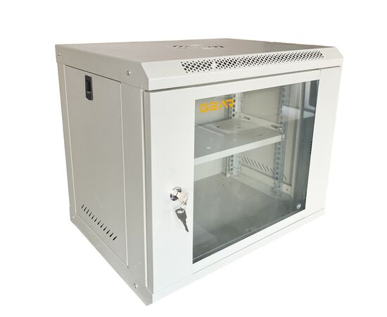 Шкаф настенный GEAR 9U 19" 600x450x500 мм, + полка 19", grey (GWMSN-9U-600-450G), изображение 2