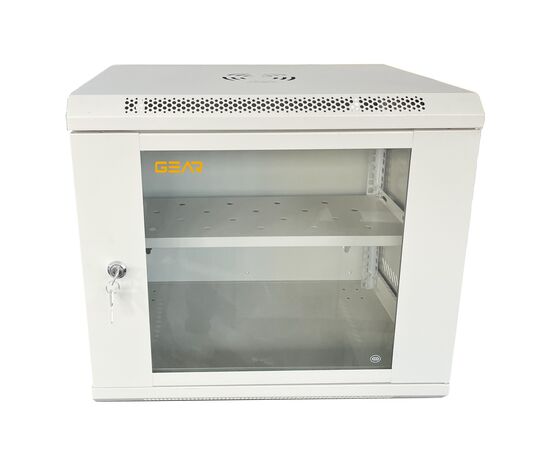 Шкаф настенный GEAR 9U 19" 600x600x450 мм, + полка 19", grey (GWMSN-9U-600-600G)