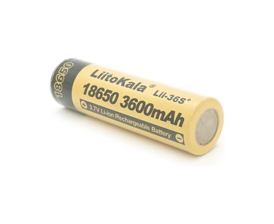 Аккумулятор 18650 3600mah (3300-3600mah), 3.7V(2.75-4.2V), Yellow Liitokala (Lii-36S-JT), изображение 2