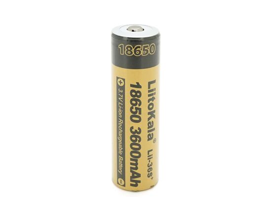 Аккумулятор 18650 3600mah (3300-3600mah), 3.7V(2.75-4.2V), Yellow Liitokala (Lii-36S-JT)