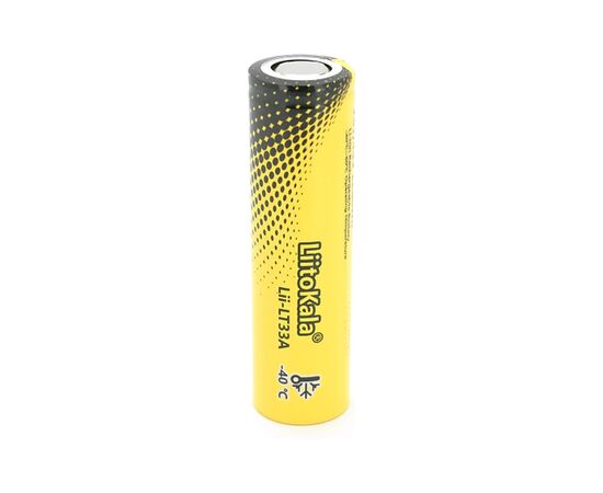 Аккумулятор 18650 3300mAh, 3.7V(2.5-4.2V), LowTemp-40-60, Black/Yellow Liitokala (Lii-LT33A)